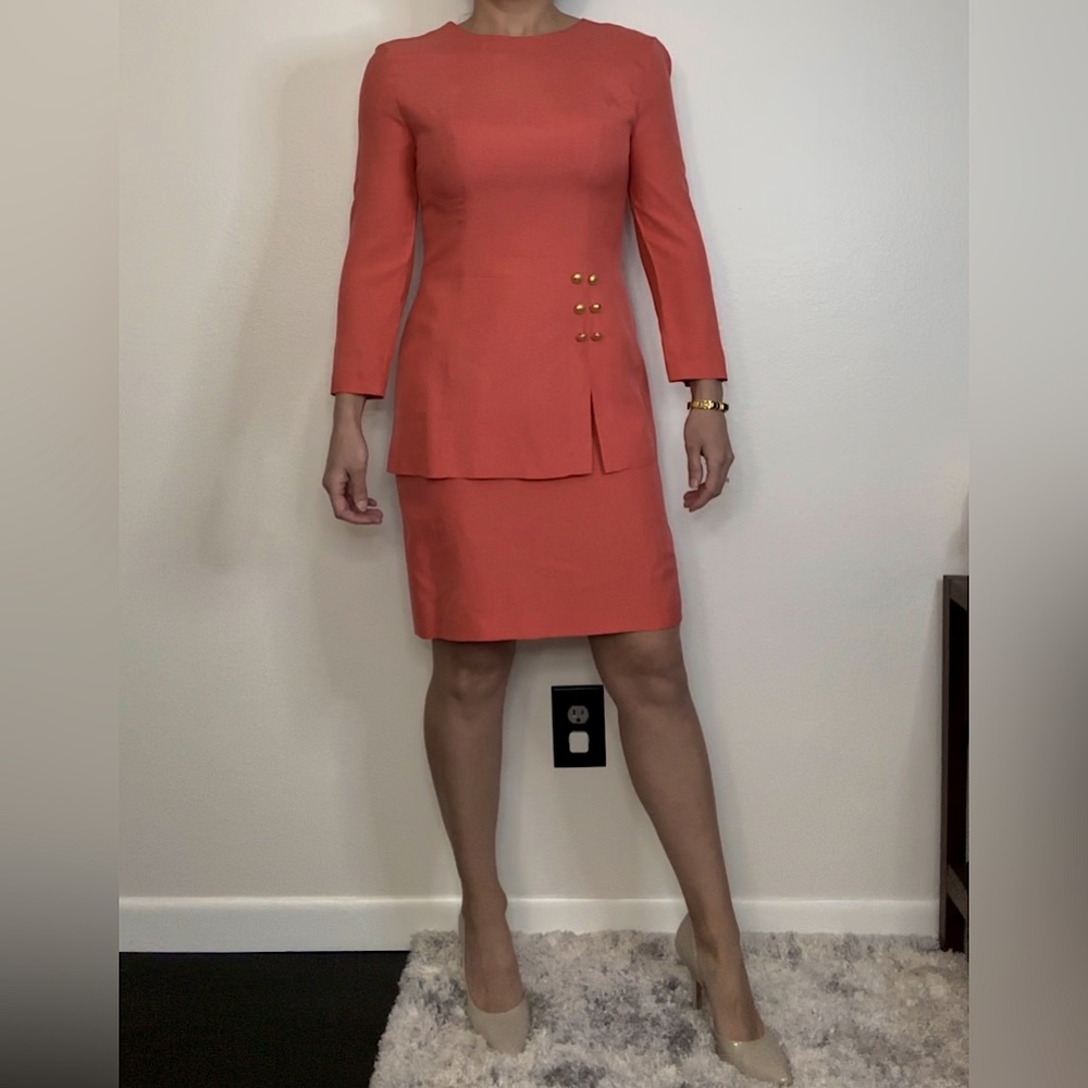Ellen Ashley | 100% Silk Vintage Coral Dress